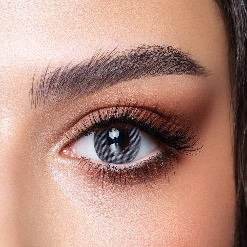 Bella Daily Contact Lenses, Bluish Gray, Bella One Day Collection, Bright blue and gray tones, slight limbal ring, rich blue hues with beautiful gray tones