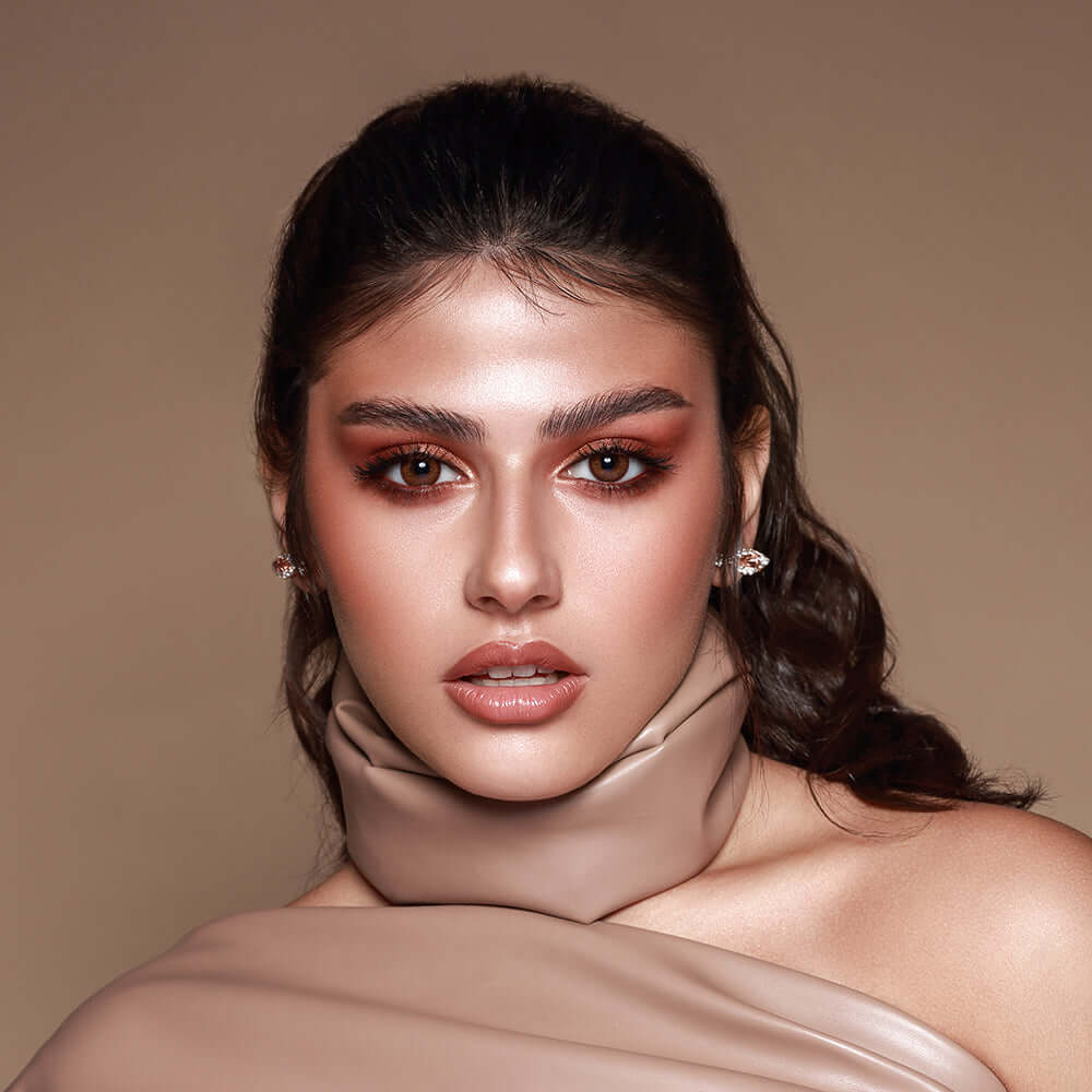 Cinnamon Brown |, Bella Elite Collection, Bella elite color contact lenses, Bella Elite Collection in the color Cinnamon Brown, A rich hazel base, warmth of cinnamon