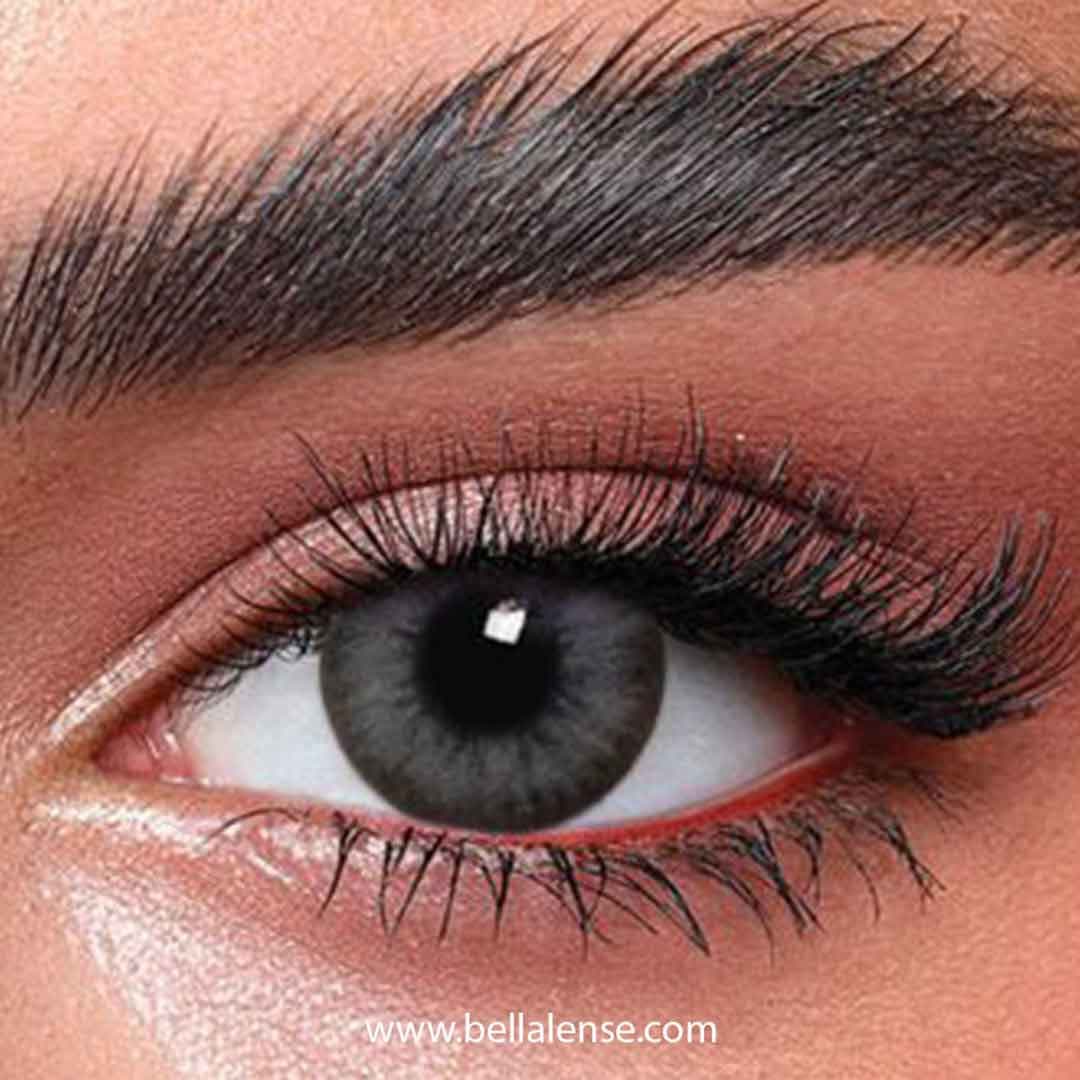 Bella Diamond Contact Lenses, Glitter Gray Lenses, metallic blues and grays with a dark limbal