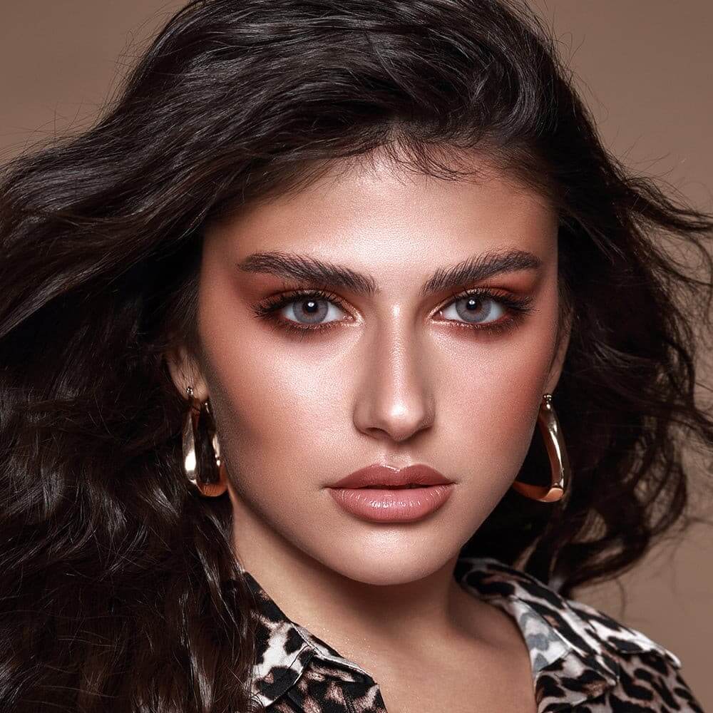Bella Elite Contact Lenses, Gray Beige, Bella Elite Collection, gray with soft brown tones, gray and brown, light limbal ring, Colour Contact lenses