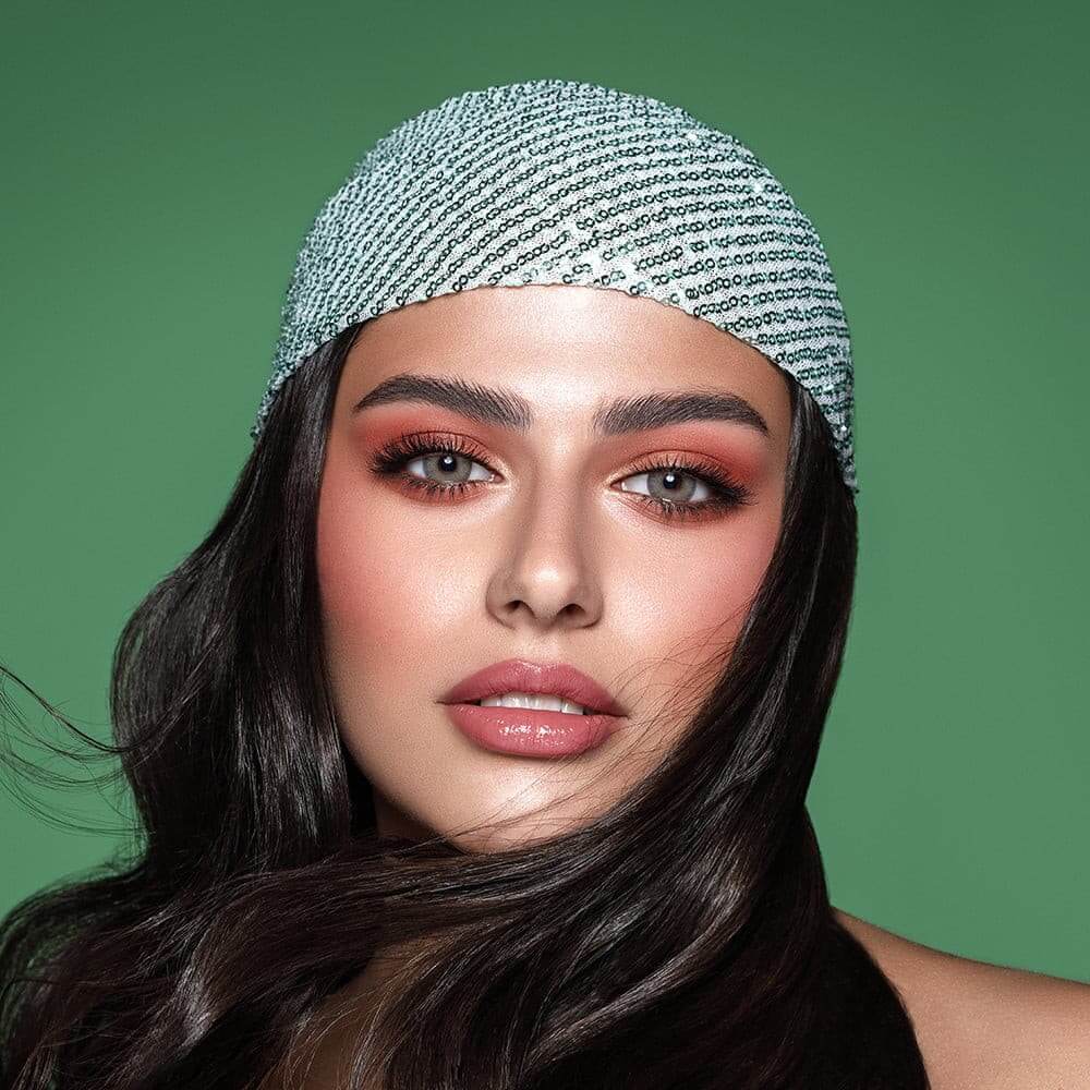 Bella Elite Contact Lenses, Gray Olive, Bella Elite Collection, pistachio base color, grey highlights, Eye color