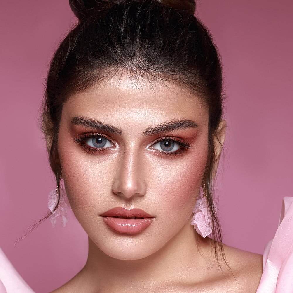 Bella Elite Contact Lenses, Midnight Blue, Bella Elite Collection, blues and golden yellow , soft limbal ring