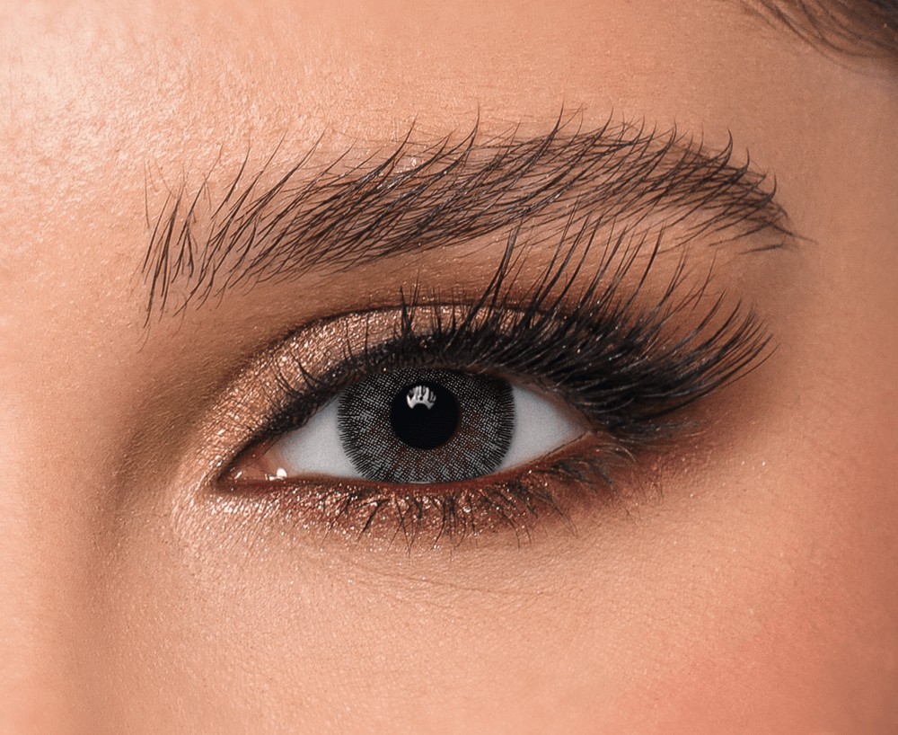 Bella Capri DYE Lenses, Smoky Gray Contact Lenses, Daily Use, Model wearing DYE Capri Contact Lenses