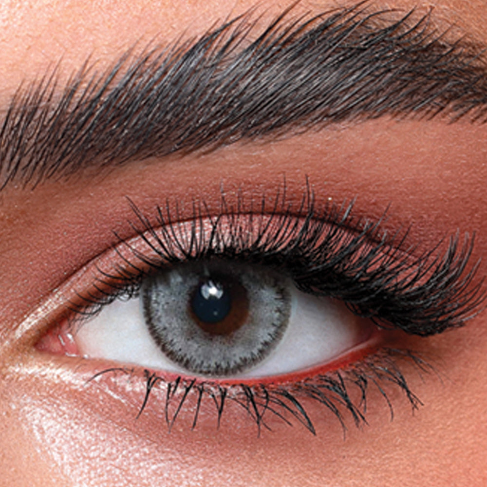 Bella prescription colored lenses, Luminous Pearl, Bella Glow Collection, light blue gray eyes
