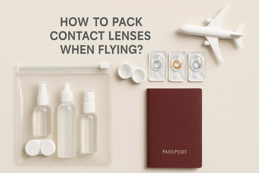 How to pack contact lenses when flying