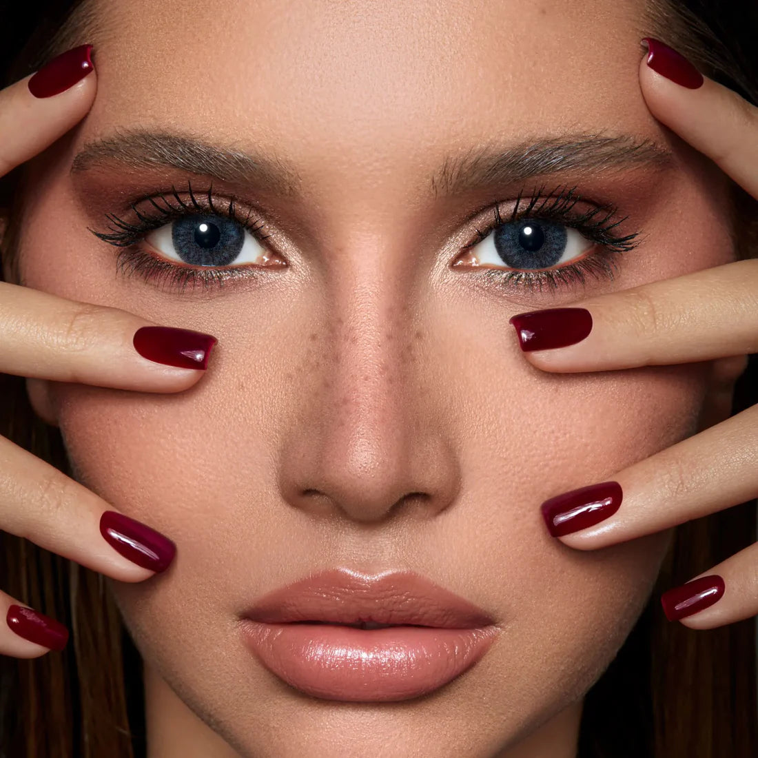 Bella Capri DYE Lenses, Smoky Gray Contact Lenses, Daily Use, Model wearing DYE Capri Contact Lenses