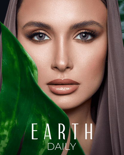 earth Contact lenses, Bella Daily disposable gray color lenses, Bella daily colored lenses in Earth Daily disposable gray color lens, Gray Colored lenses, organic elegance, Designed to replicate natural eye patterns